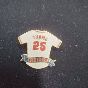 Vintage Cleveland Indians Lapel Pin Jim Thome #25 Home White Jersey MLB 1996